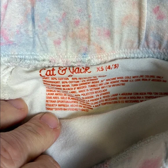 Cat & Jack Pastel Tie-Dye Skater Skirt Skort 4/5 - Picture 2 of 6